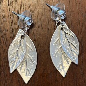 *2 for $10 * / Silver Leaf Earrings